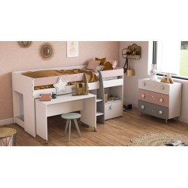 Hoogslaper met bureau 90 x 200 cm Stellar  Hoogslaper met bureau 90 x 200 cm Stellar