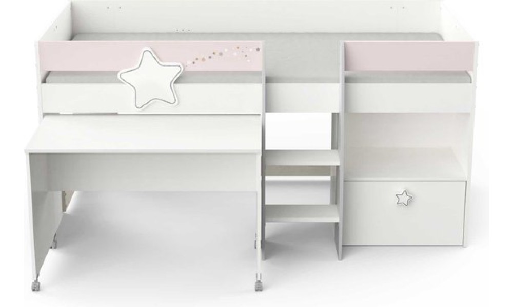 Hoogslaper met bureau 90 x 200 cm Stellar  Hoogslaper met bureau 90 x 200 cm Stellar