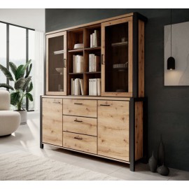 Buffetkast Acapul - Eiken - Zwart - 180 cm