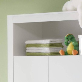 Draaideurkast Amori - 130 / 186 / 54 cm - Witte look 