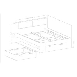 MICHIGAN Ledikant met bergruimte