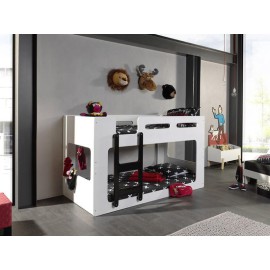 stapelbed Luca - wit/zwart - 210x90,4x106,8 cm stapelbed Luca - wit/zwart - 210x90,4x106,8 cm