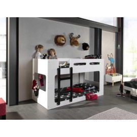 stapelbed Luca - wit/zwart - 210x90,4x106,8 cm stapelbed Luca - wit/zwart - 210x90,4x106,8 cm